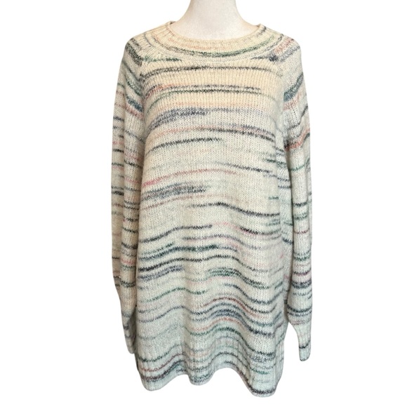 Old Navy Sweater Size 3X Cream Wool Blend Long Plus Size Winter Fall - Picture 1 of 9
